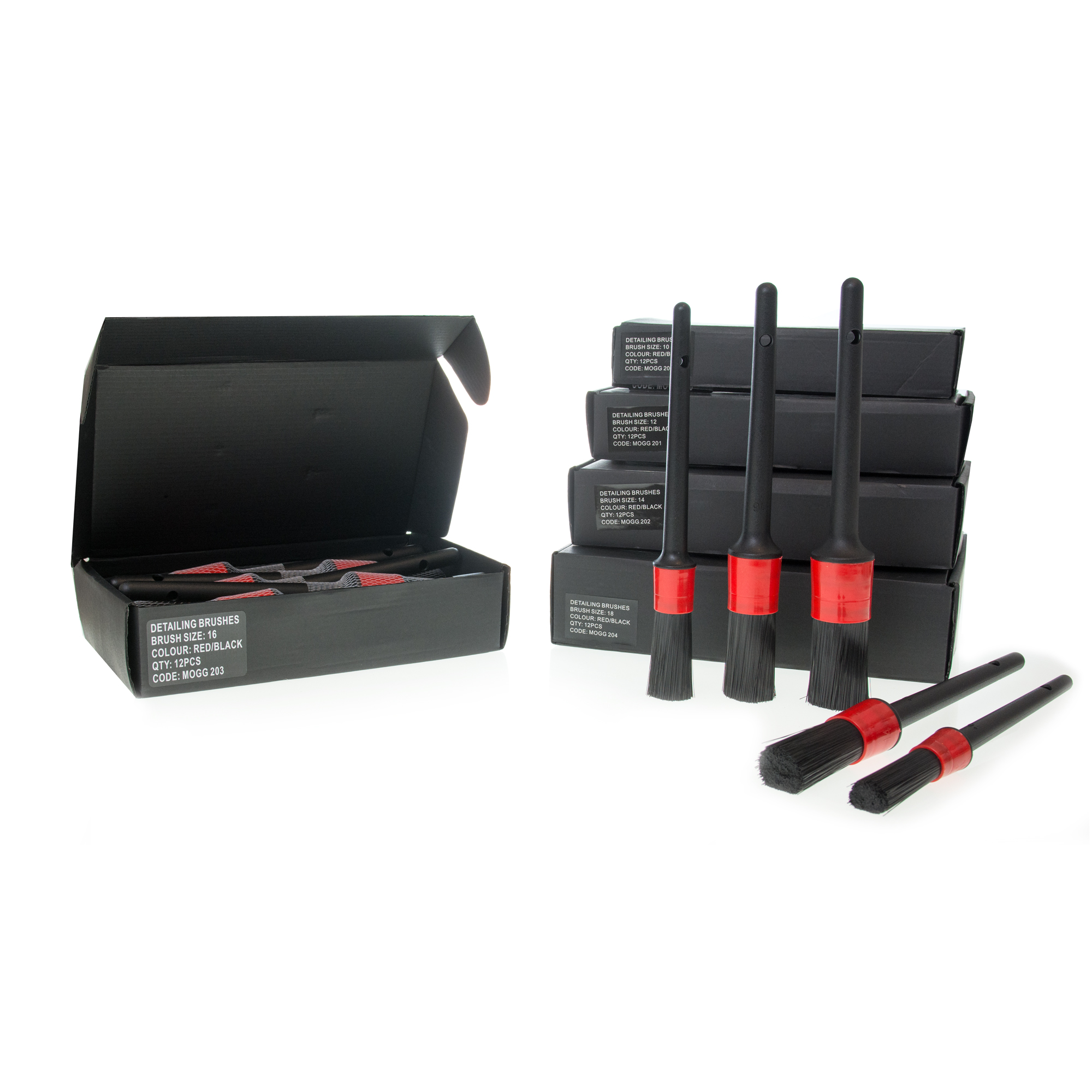 Black/Red Pincel Detalhe Exterior-Interior Tamanho 18