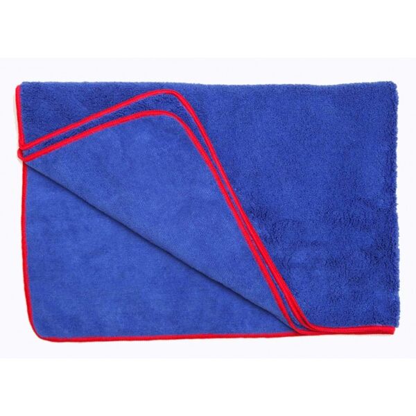 Toalha Secagem Azul Microfibra com Borda Vermelha 60x90CM