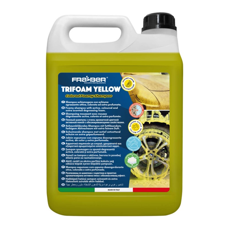Trifoam da Fra-Ber Shampoo Snow Foam a Espuma Ativa Azul Fúcsia Verde ou Amarelo