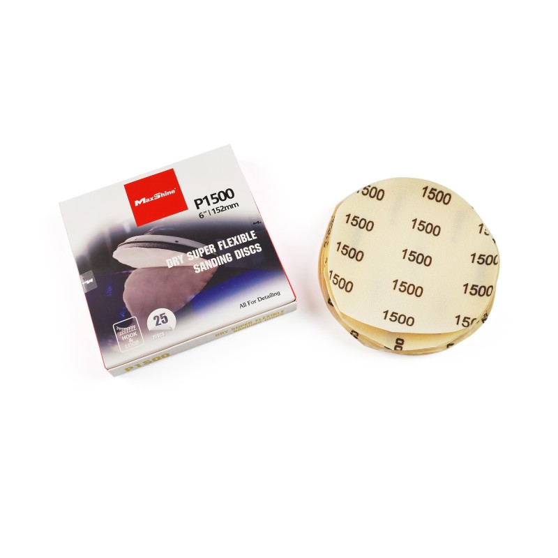 Maxshine 6 Inch Sanding Discs 1500 Grit Sandpaper Assortment 25PCS-Pack