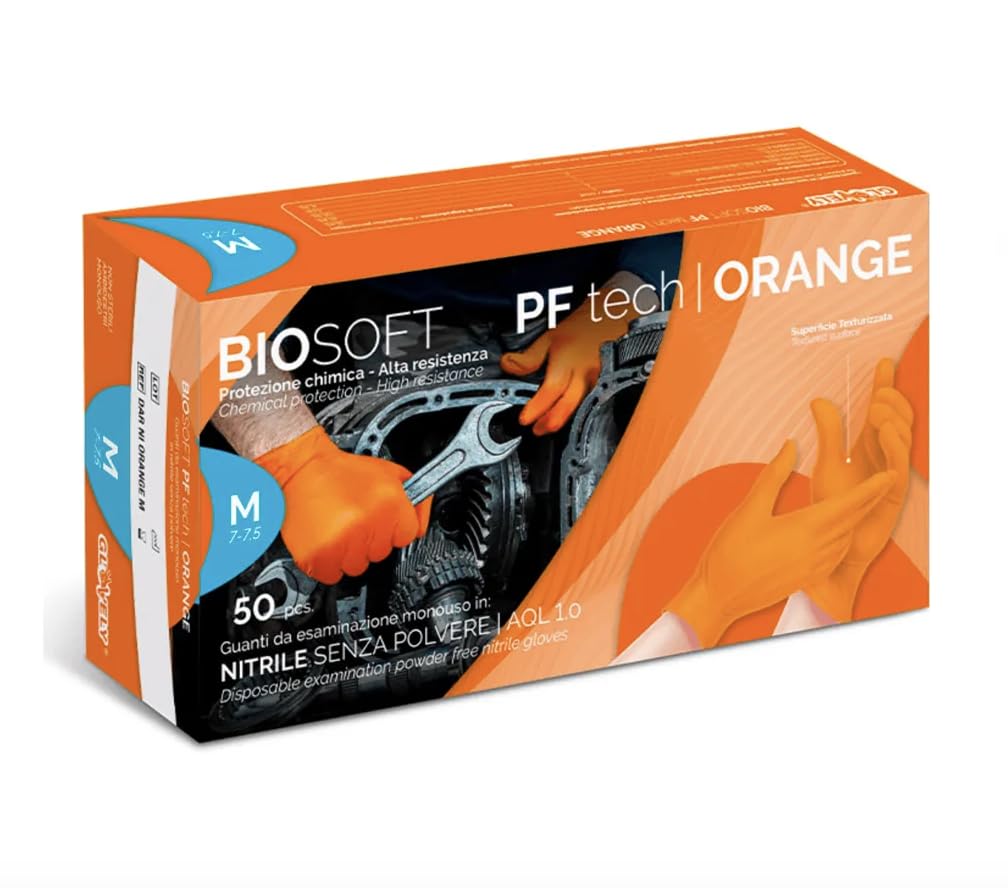 Luvas de Nitrilo Laranja T/L