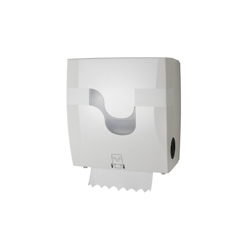 Dispensador Auto-Corte Papel Mãos Branco